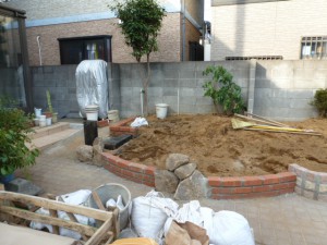 東京江戸川区、造園、土出し