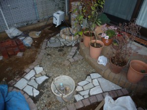 アプローチ、水栓、造園、