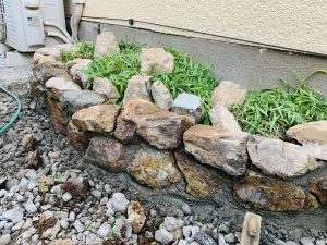 石積み花壇 Iほっとグリーンデザイン