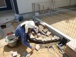 造園ロックガーデン石積み